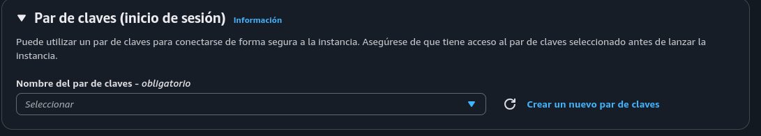 Sección de par de claves