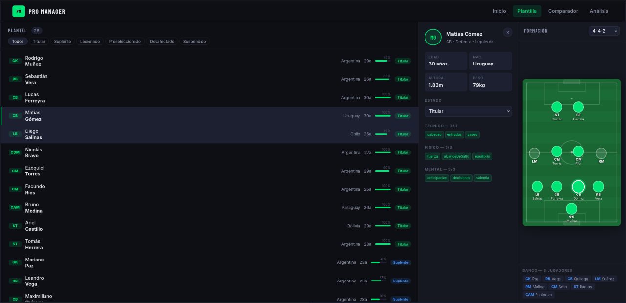 Pro Manager — Gestión Deportiva